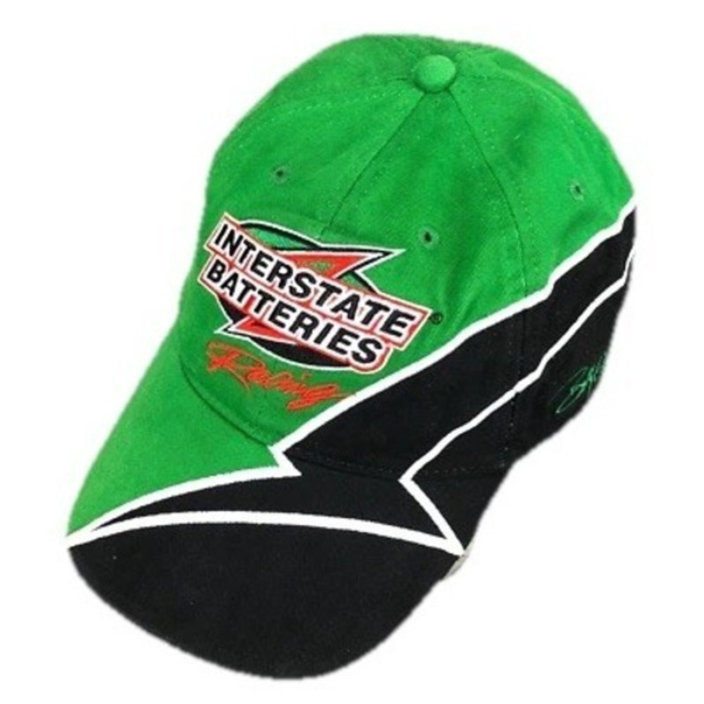 Vintage Bobby Labonte Nascar Hat Cap Green Interstate Batteries Strap Back Y2K
